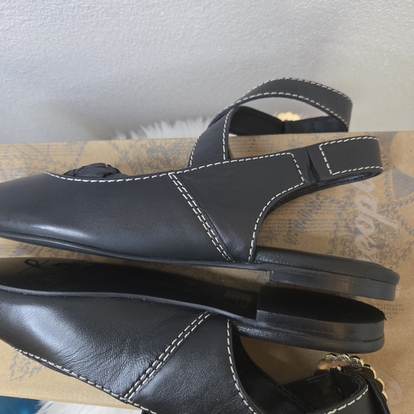 Free People Parisa Point Flat Black Women's Strappy Flats Ret $138 - New - Picture 10 of 12